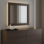 39" Ebony Square Wood Framed Dresser Mirror