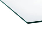 47" Clear and Silver Glass And Steel Cross Legs Coffee Table