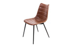 Set of Two Brown and Black Upholstered Faux Leather Dining Side Chairs