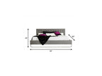 Gray Tufted Faux Leather Upholstered King Sleigh Bed