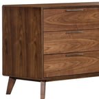 51" Brown Wood Six Drawer Double Dresser
