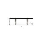 71" Black and Silver Wood and Stainless Steel Removable Leaf Sled Base Extendable Dining Table