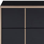 20" Black Wood Two Drawer Nightstand