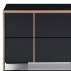 20" Black Wood Two Drawer Nightstand