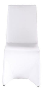 Set of Two White Upholstered Faux Leather Dining Side Chairs