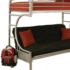 78" X 41" X 65" Twin Over Full Silver Metal Tube Bunk Bed