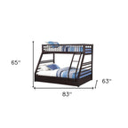 Espresso Twin Over Queen Solid Wood Bunk Bed With Storage