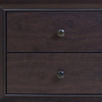 22" Espresso Two Drawers Solid Wood Nightstand