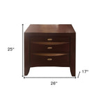 Elegant White 3 Drawer Nightstand