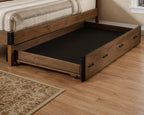 Brown and Black Solid Wood Twin Roll Out Trundle