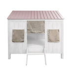 Pink and White Wood Full Bed Frame