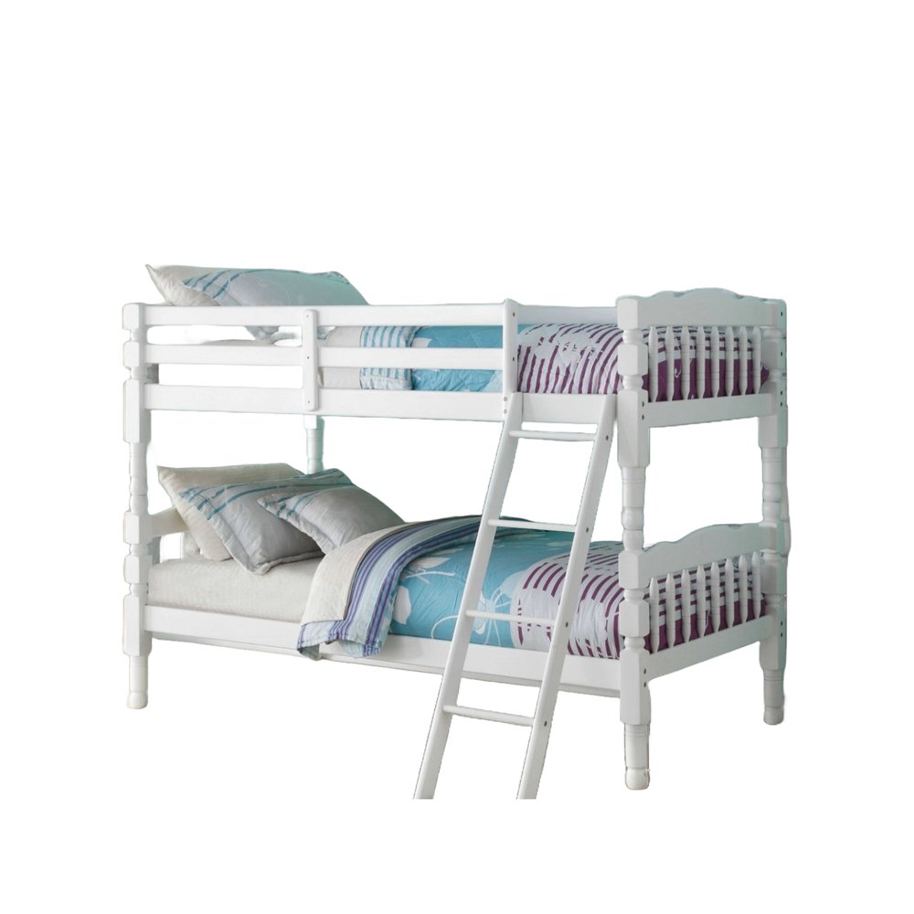White Twin Over Twin Bunk Bed