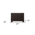 57" Espresso Wood Nine Drawer Double Dresser