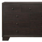 57" Espresso Wood Nine Drawer Double Dresser
