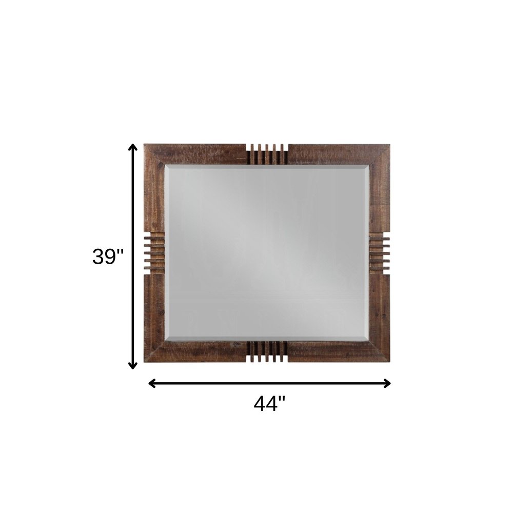 Reclaimed Oak Finish Rectangular Mirror