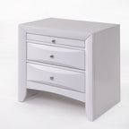 Elegant White 3 Drawer Nightstand