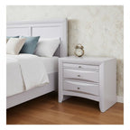 Elegant White 3 Drawer Nightstand
