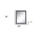 36" Light Gray Framed Mirror