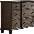 40" Oak Wood Five Drawer Dresser