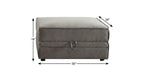 30" Gray Velvet Ottoman With Storage
