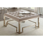 36" Champagne Polyester Tufted Cocktail Ottoman