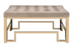 36" Champagne Polyester Tufted Cocktail Ottoman