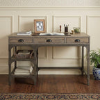 47" Natural and Gray Writing Desk With Three Drawers