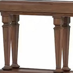 60" Brown Solid Wood Floor Shelf Console Table