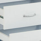 25" White Wood Two Drawer Nightstand