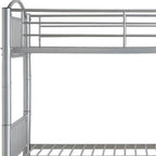 78" X 44" X 67" Twin Over Twin Silver Metal Bunk Bed