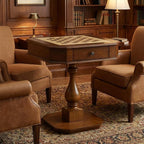 28" Brown Cherry Octagonal Game Table With Drawer