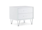 18" Brown Wood Two Drawer Nightstand