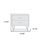 18" Brown Wood Two Drawer Nightstand