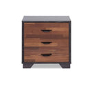 19" Espresso Wood Three Drawer Nightstand