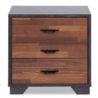 19" Espresso Wood Three Drawer Nightstand
