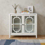 34" Black Sideboard with Two Glass Doors