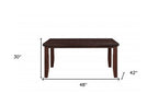 48" Dark Brown Dining Table