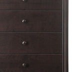 31" Espresso Solid Wood Five Drawer Dresser