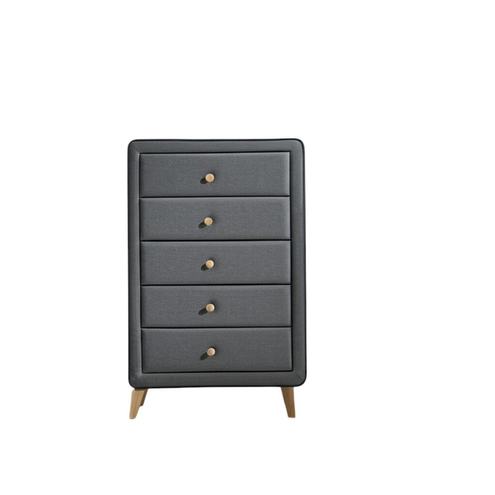 43" Light Gray Solid Wood Six Drawer Dresser