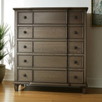 40" Oak Wood Five Drawer Dresser
