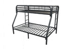 84" X 62" X 65" Twin Xl Over Queen Black Metal Tube Bunk Bed