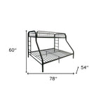 Black Twin Over Full Contemporary Metal Bunk Bed