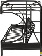 78" X 41" X 65" Twin Over Full Silver Metal Tube Bunk Bed