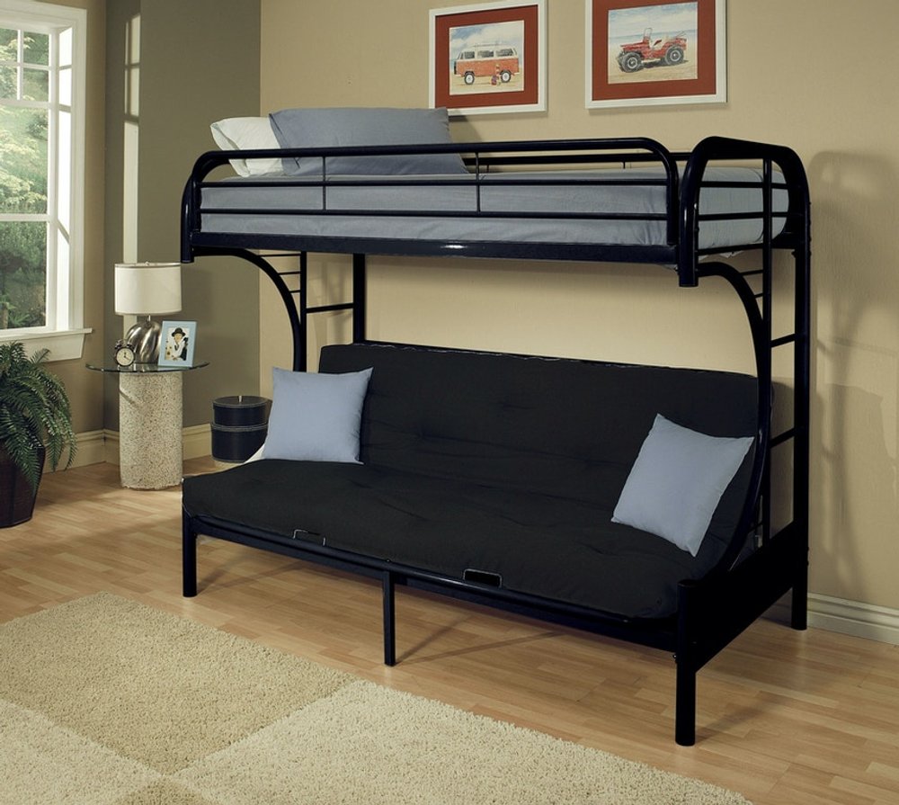 78" X 41" X 65" Twin Over Full Silver Metal Tube Bunk Bed