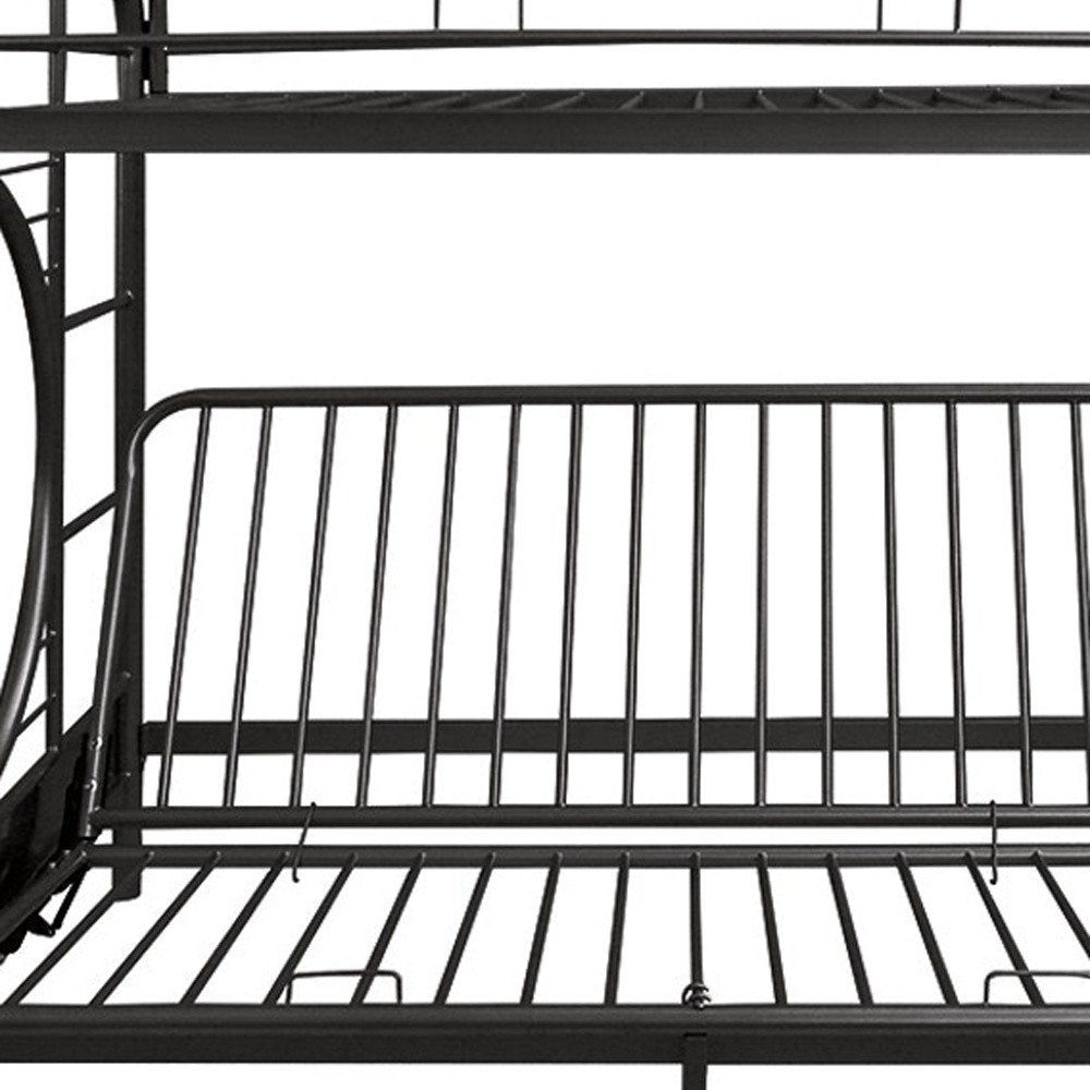 78" X 41" X 65" Twin Over Full Silver Metal Tube Bunk Bed