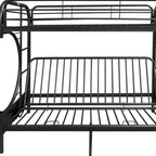 78" X 41" X 65" Twin Over Full Silver Metal Tube Bunk Bed