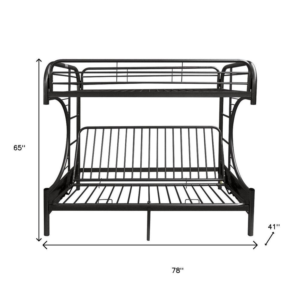 78" X 41" X 65" Twin Over Full Silver Metal Tube Bunk Bed