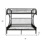 78" X 41" X 65" Twin Over Full Silver Metal Tube Bunk Bed