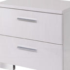 23" White Two Drawers Mirrored Nightstand
