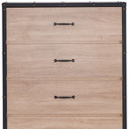31" Oak Wood Five Drawer Dresser